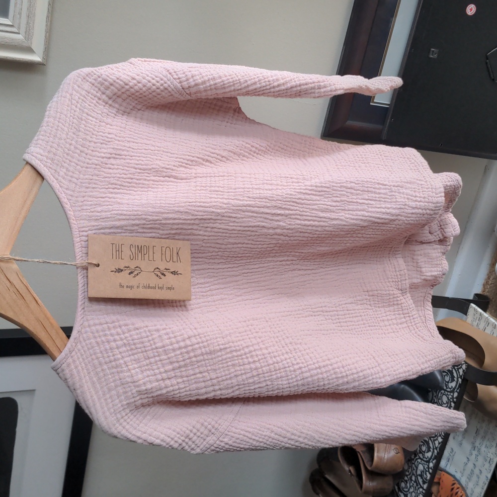 The Simple Folk The Button Back Top in Antique Rose 6/7 Years